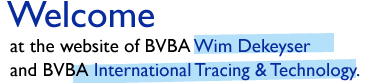 Welcome at the website of BVBA Wim Dekeyser
